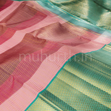 Load image into Gallery viewer, Ombre Tone Muthu Kattam Pure Kanjivaram Silk Saree with Rexona