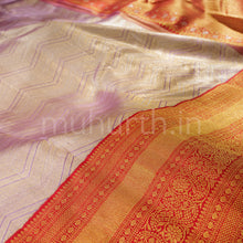 Load image into Gallery viewer, Premium Lavender Tissue Kanjivaram Silk Saree with Red