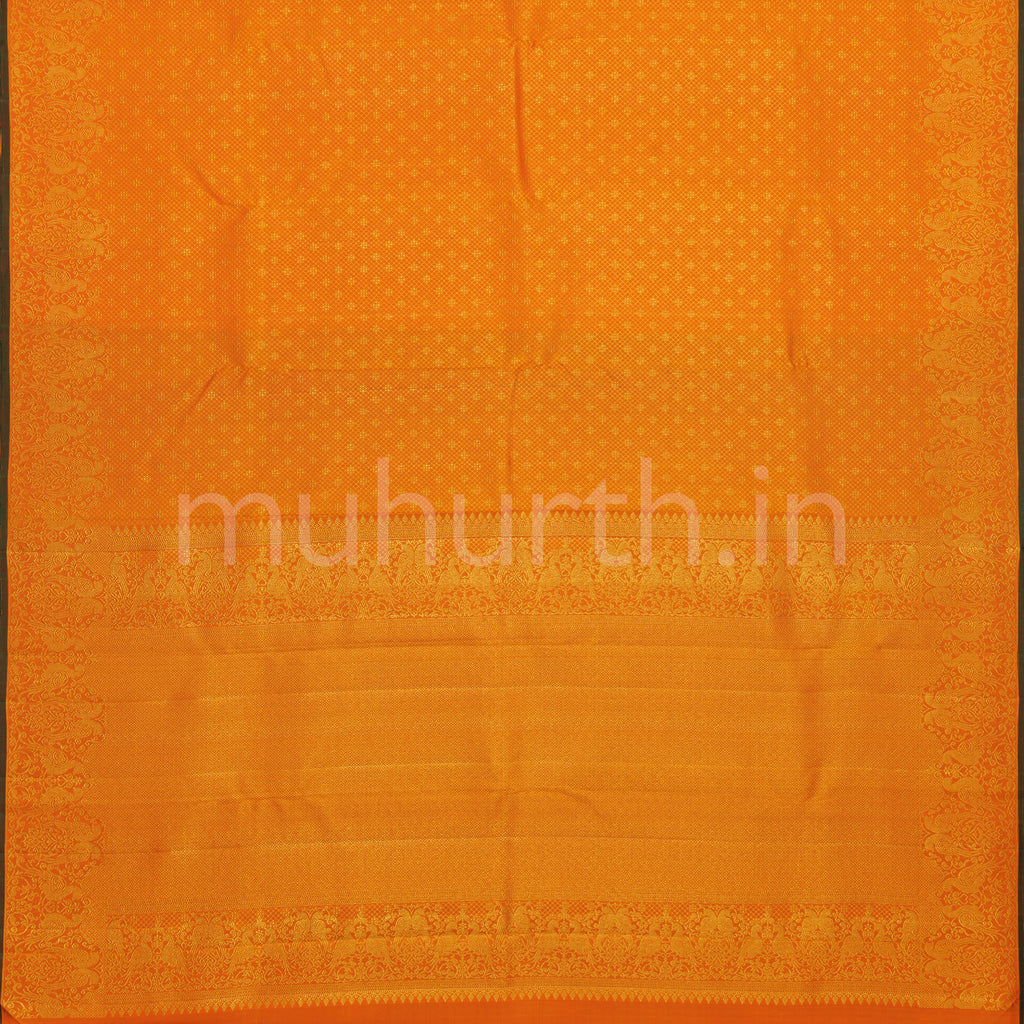 Orange Pure Kanjivaram Silk Saree