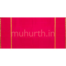 Load image into Gallery viewer, Green Muthu Kattam Pure Zari Kanjivaram Silk Saree with Rose Red