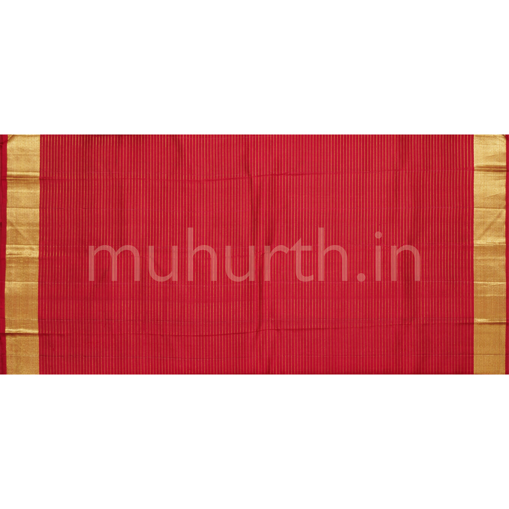 Red Bridal Koorai Kanjivaram Silk Saree