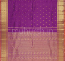 Load image into Gallery viewer, Magenta Kanjivaram Silk Saree with Rose