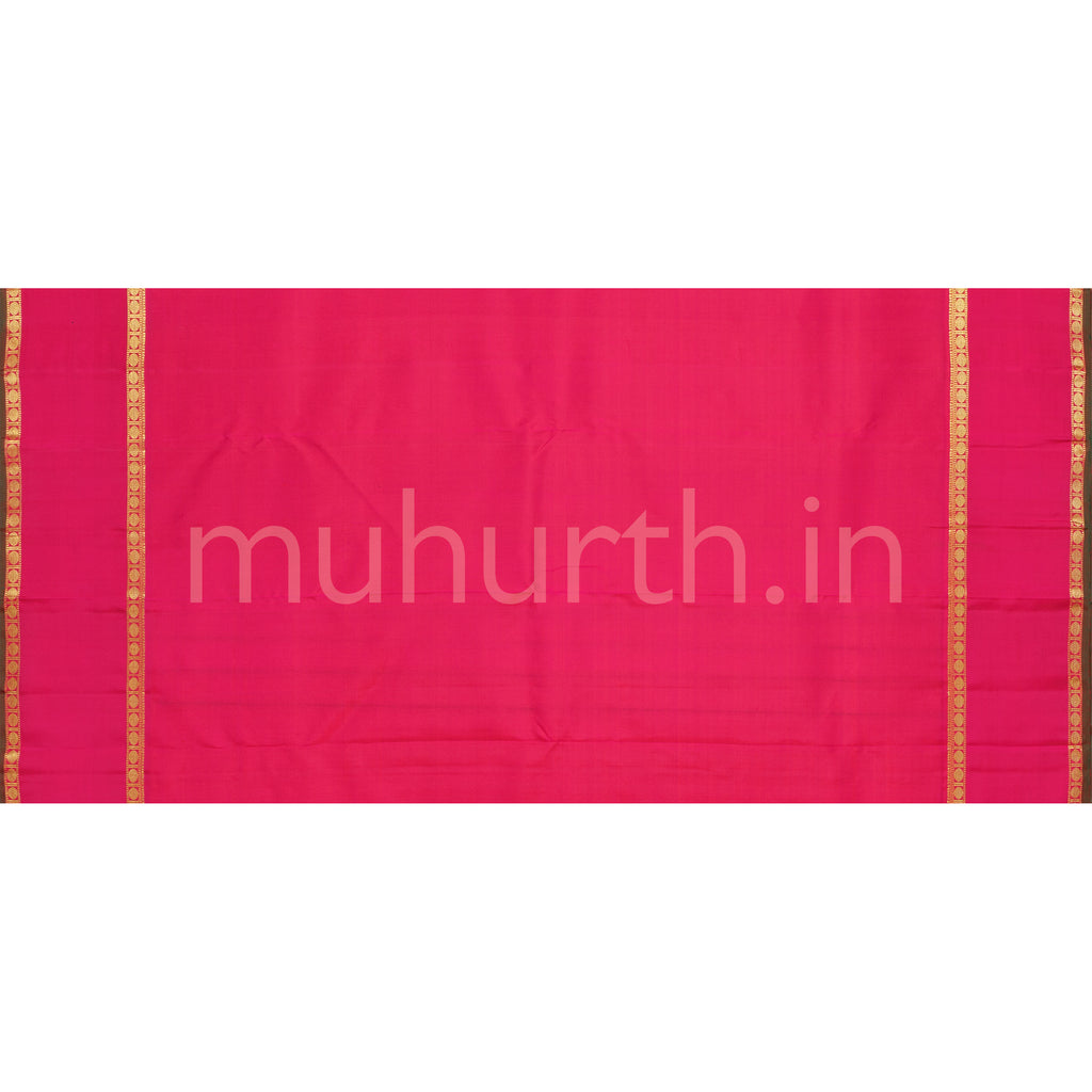 Orange Pure Zari Kanjivaram Silk Saree with Rose