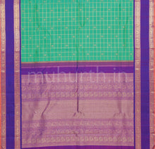 Load image into Gallery viewer, Rexona Muthu Kattam Pure Zari Kanjivaram Silk Saree with Magenta