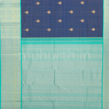 Load image into Gallery viewer, Vijaya Blue Vaira Oosi Checks Pure Kanjivaram Silk Saree with Ananda Blue