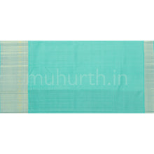 Load image into Gallery viewer, Vijaya Blue Vaira Oosi Checks Pure Kanjivaram Silk Saree with Ananda Blue