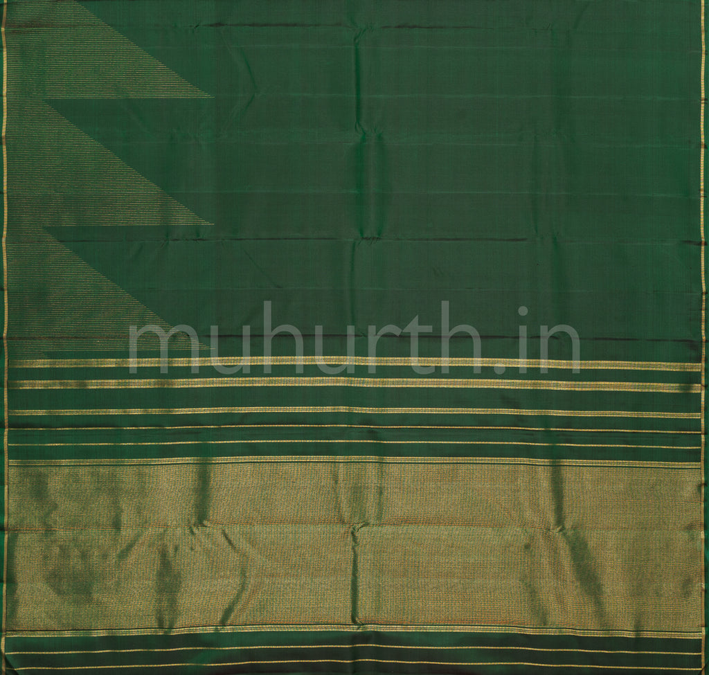 Bottle Green Pure Zari Kanjivaram Silk Saree