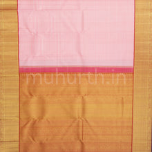 Load image into Gallery viewer, Pink Veldhari Kanjivaram Silk Saree with Rose