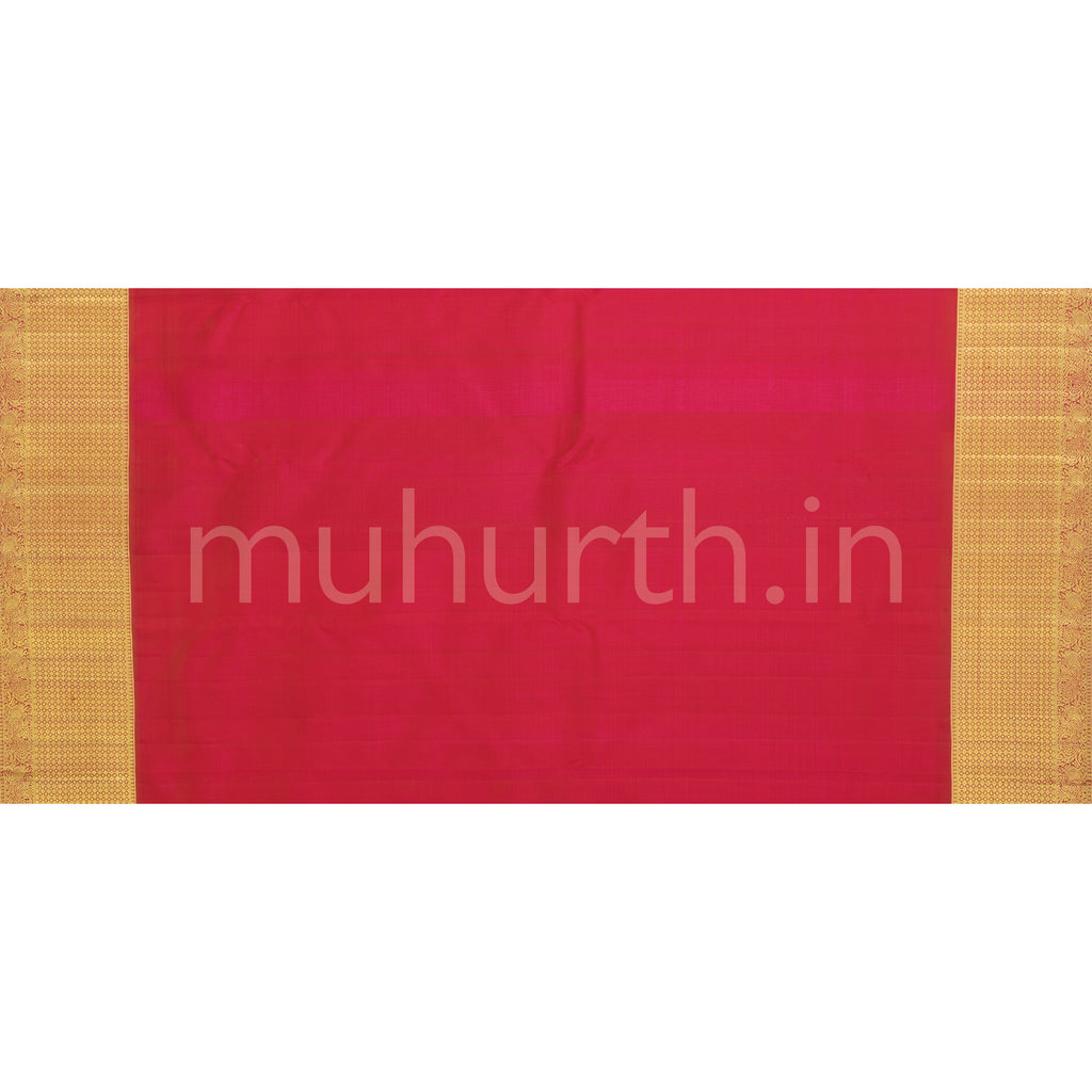 Pink Veldhari Kanjivaram Silk Saree with Rose