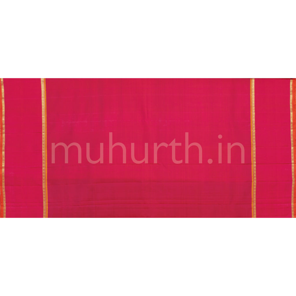 Violet Kanjivaram silk saree with Red