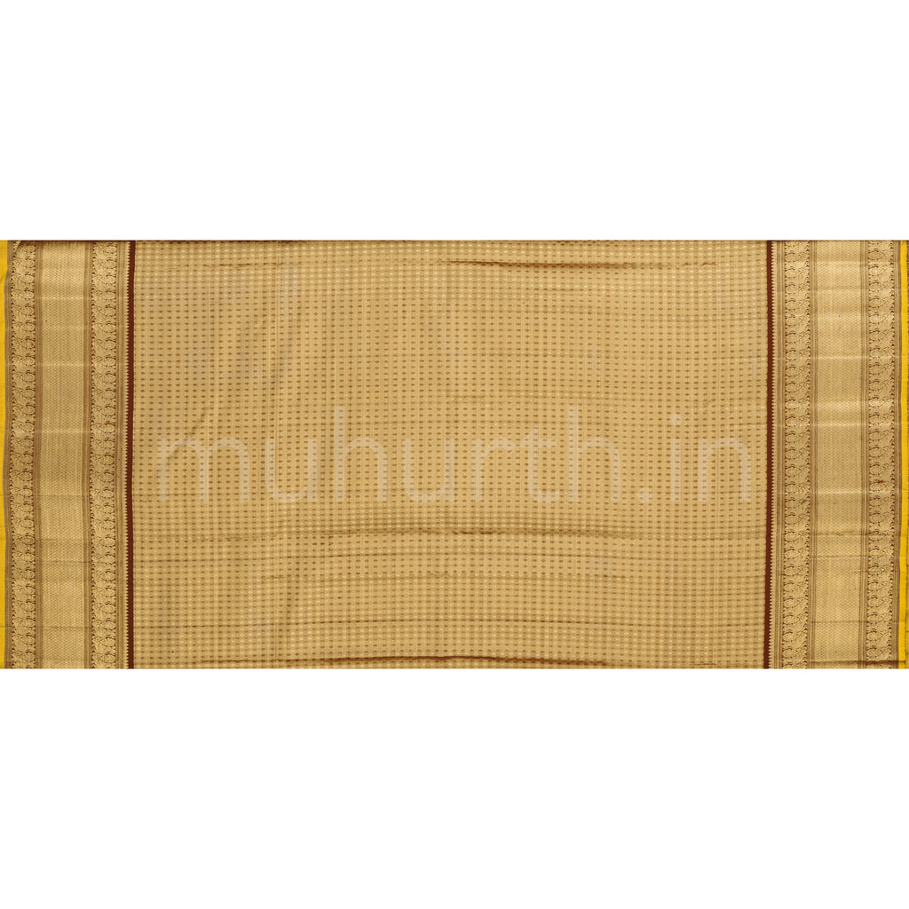 Faun Pure Tissue Kanjivaram Silk Saree with Pakku