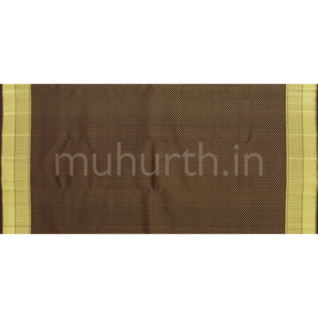 Orange Pure Kanjivaram Silk Saree with Kanchana