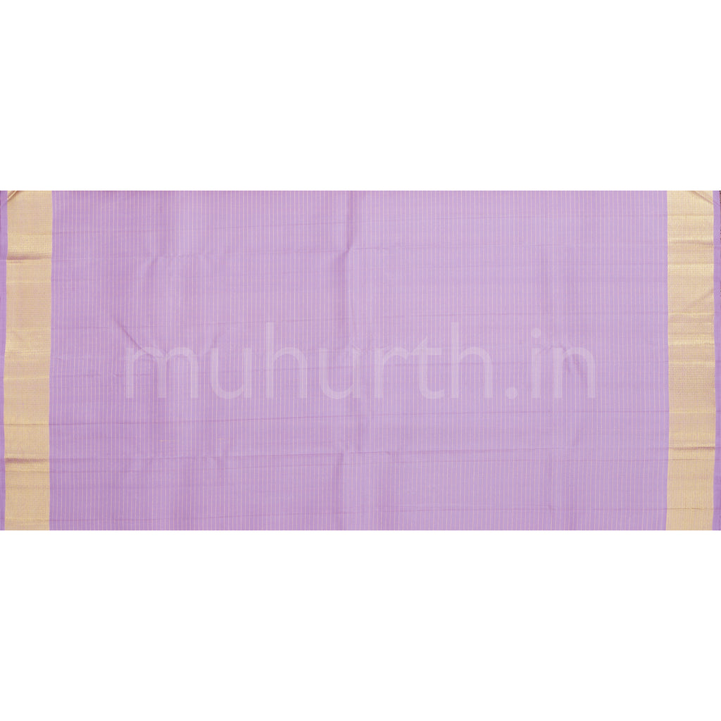 Lavender Vaira Oosi Checks Pure Kanjivaram Silk Saree