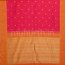 Load image into Gallery viewer, Red Pure Zari Kanjivaram Silk Saree with Orange