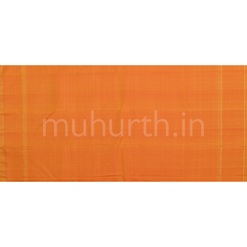Red Pure Zari Kanjivaram Silk Saree with Orange
