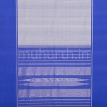 Load image into Gallery viewer, Grey Pure Kanjivaram Silk Saree with Ananda Blue