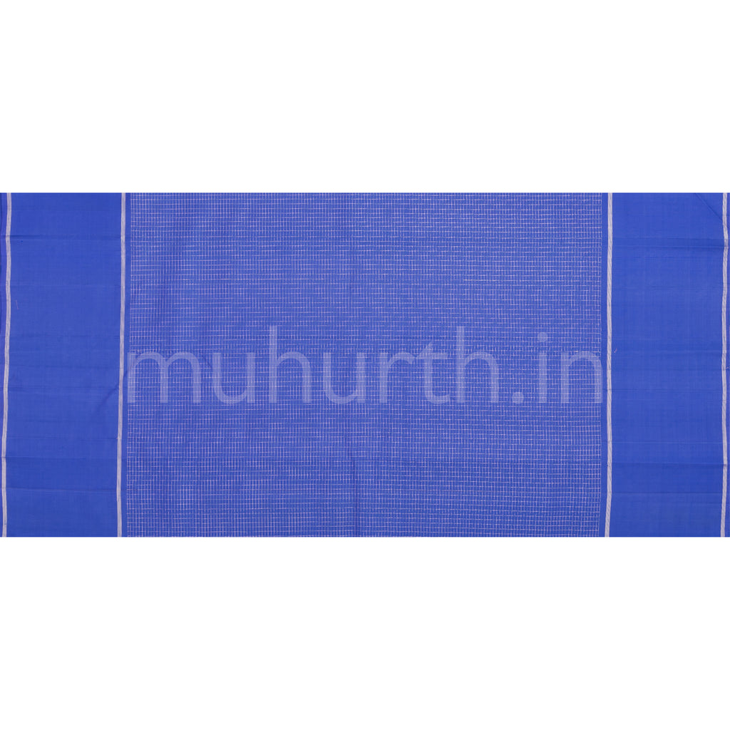 Grey Pure Kanjivaram Silk Saree with Ananda Blue
