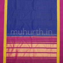 Load image into Gallery viewer, Violet Pure Kanjivaram Silk Saree with Magenta