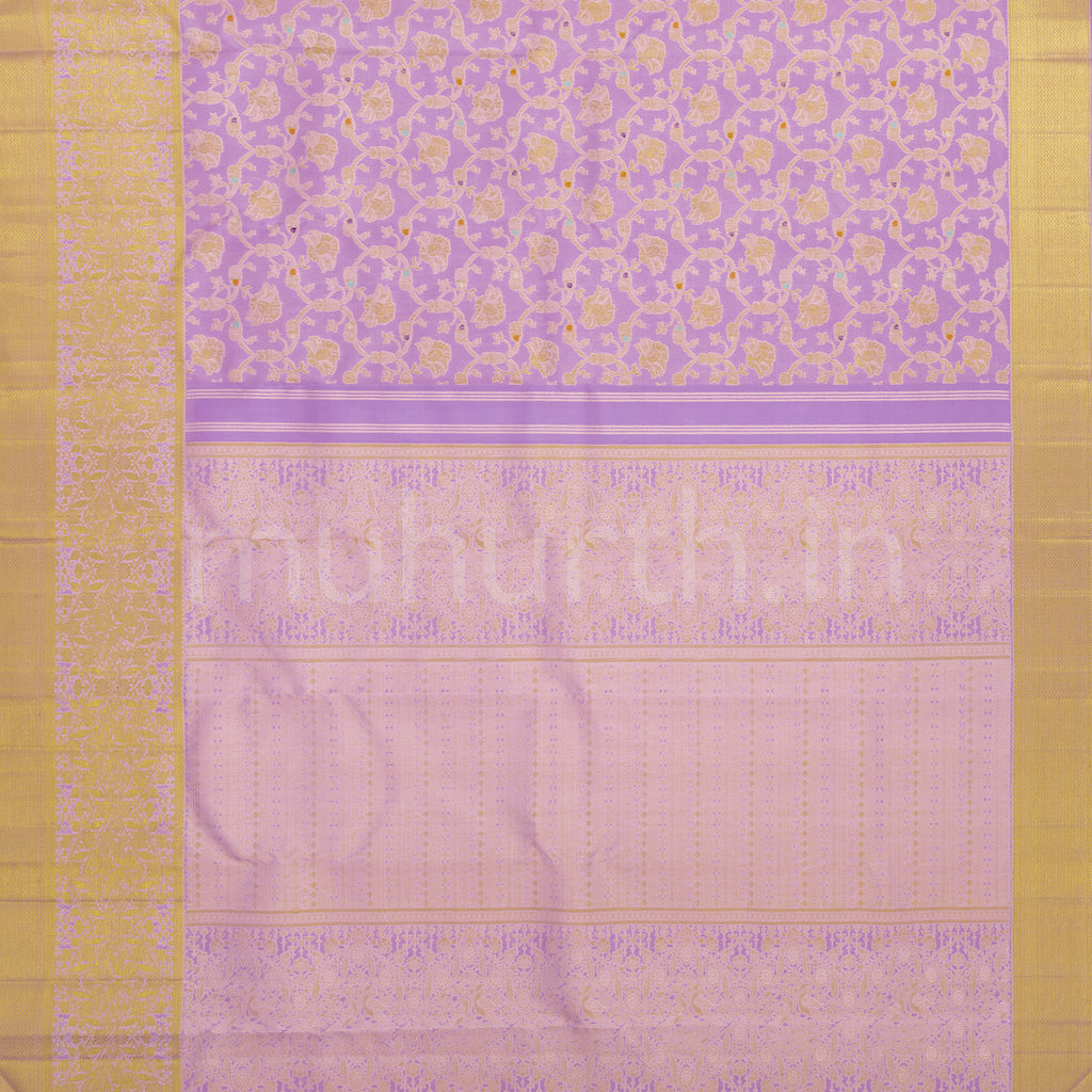 Lavender Designer Meenakari Kanjivaram Silk Saree
