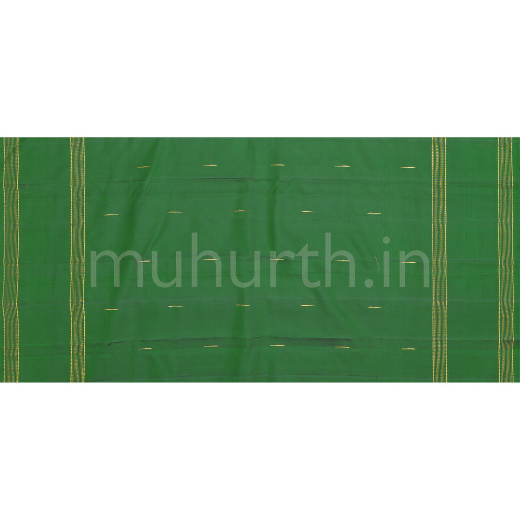 Dark Green Pure Zari Kanjivaram Silk Saree