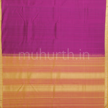 Load image into Gallery viewer, Magenta Pure Kanjivaram Silk Saree with Golden Mustard