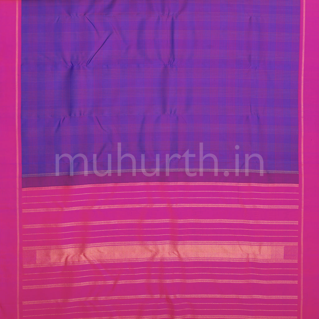 Magenta Pure Zari Kanjivaram Silk Saree with Pink