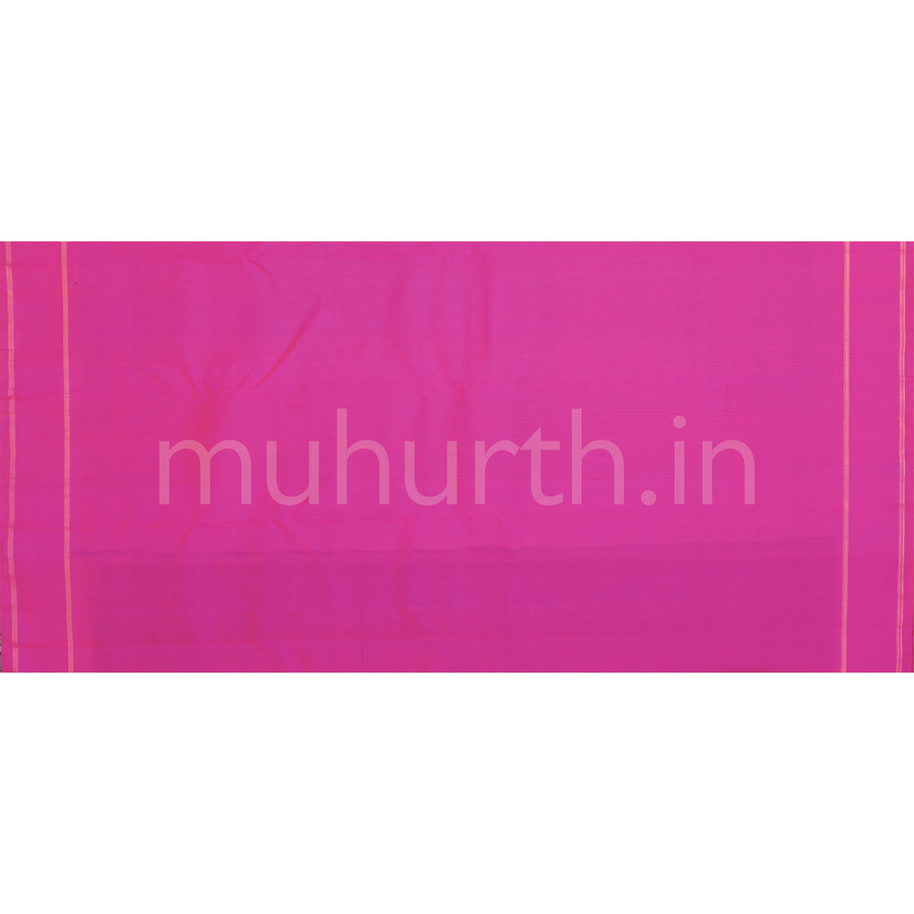 Magenta Pure Zari Kanjivaram Silk Saree with Pink