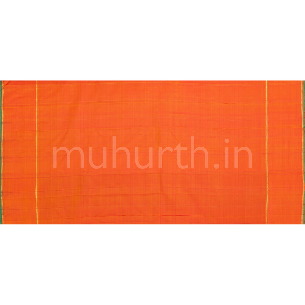 Arakku Pure Zari Kanjivaram Silk Saree with Orange