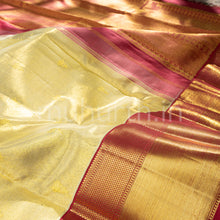 Load image into Gallery viewer, Kanjivaram Golden Tissue Silk Saree with Deep Red