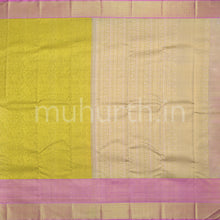 Load image into Gallery viewer, Kanjivaram Tissue Mustard Silk Saree with Pink