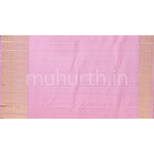 Load image into Gallery viewer, Mango Yellow Kanjivaram Silk Saree with Light Pink