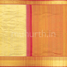 Load image into Gallery viewer, Kanjivaram Golden Tissue Silk Saree with Deep Red