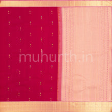 Load image into Gallery viewer, Kanjivaram Red Rose Silk Saree with Pink