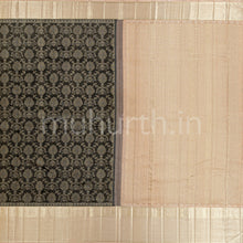 Load image into Gallery viewer, Kanjivaram Black Silk Saree with Tussar White