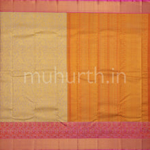 Load image into Gallery viewer, Off-White Tissue Kanjivaram Silk Saree with Pink