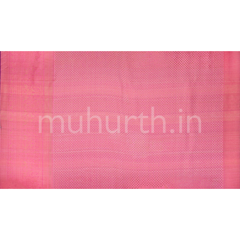 Kanjivaram Lavender Silk Saree with Pink
