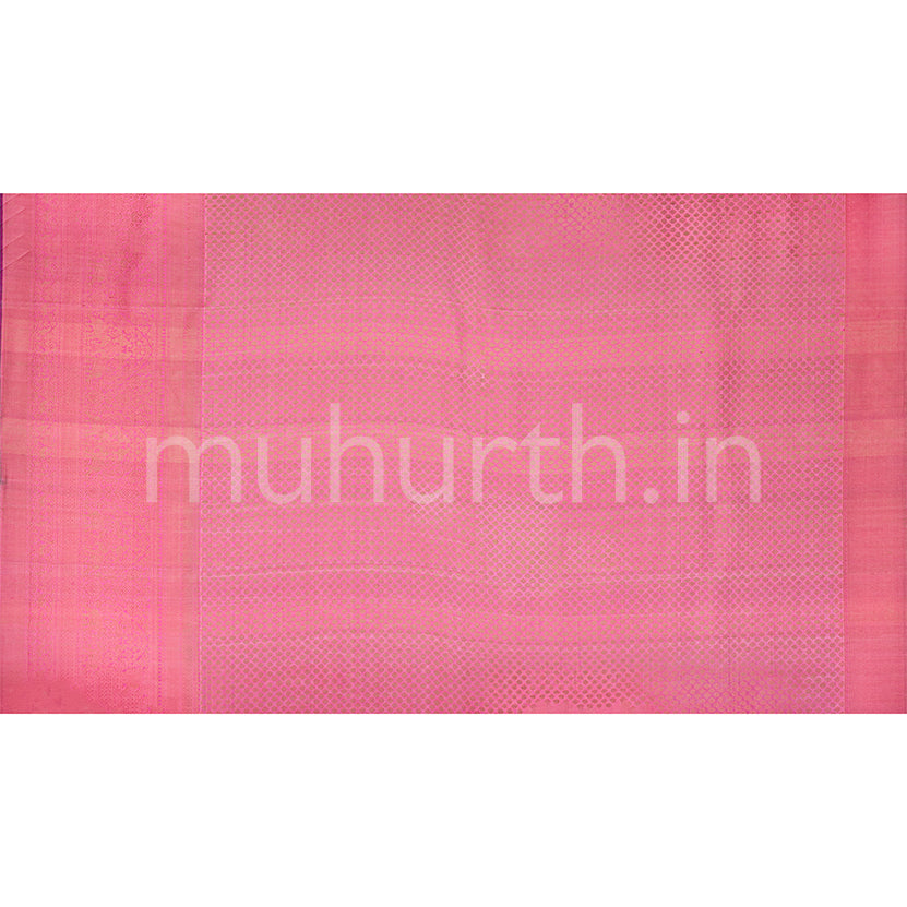 Lavender Kanjivaram Silk Saree with Pink