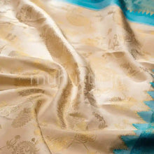 Load image into Gallery viewer, Off White Kanjivaram Silk Saree with Ananda