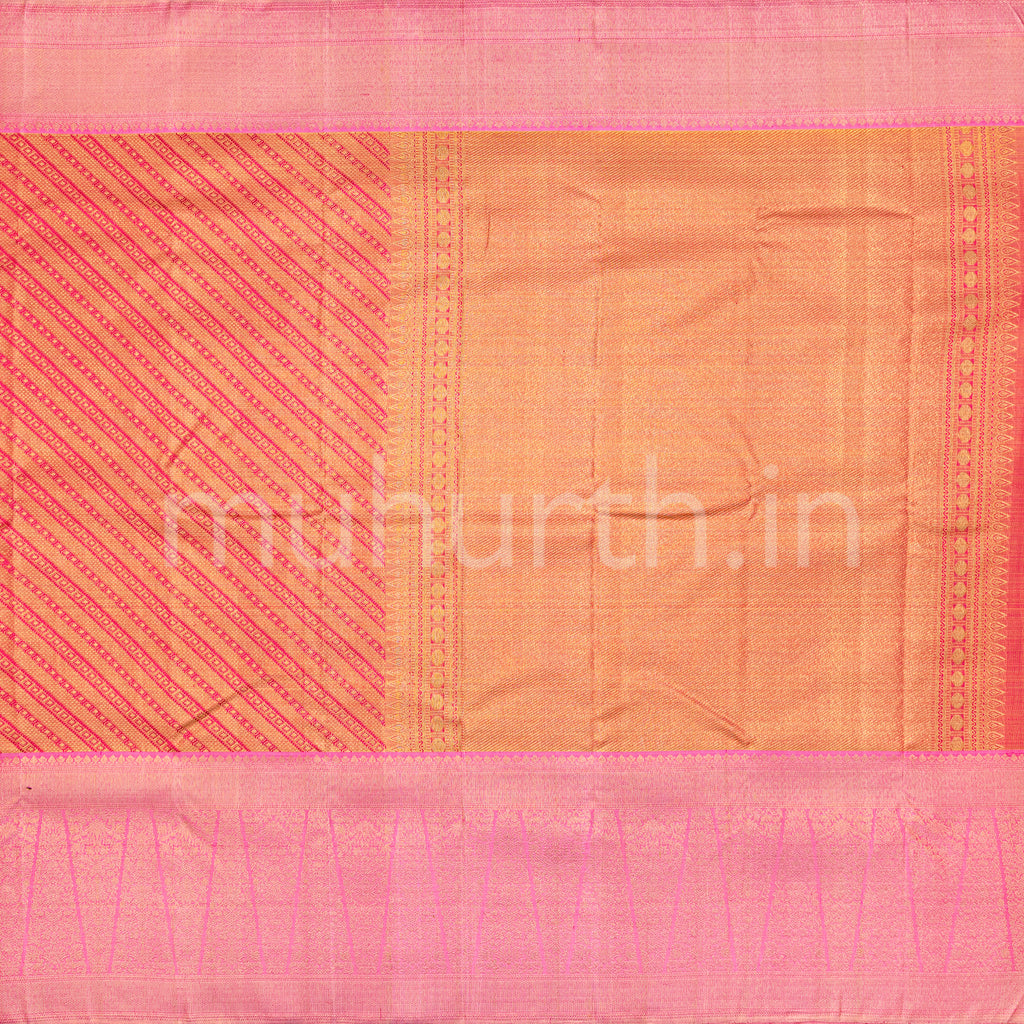 Kanjivaram Tissue Rose Silk Saree with Pink