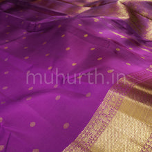 Load image into Gallery viewer, Magenta Kanjivaram Silk Saree with Rose