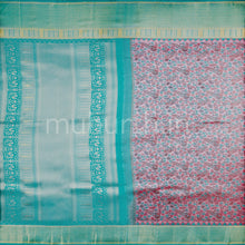 Load image into Gallery viewer, Kanjivaram Woven Kalamkari Pink Silk Saree with Rexona Green
