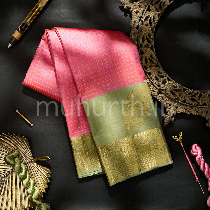 Buy Others Sarees, Pink Sandals, Red Earrings with Gold Brooches Scrapbook  Look by Sharanam Sarees