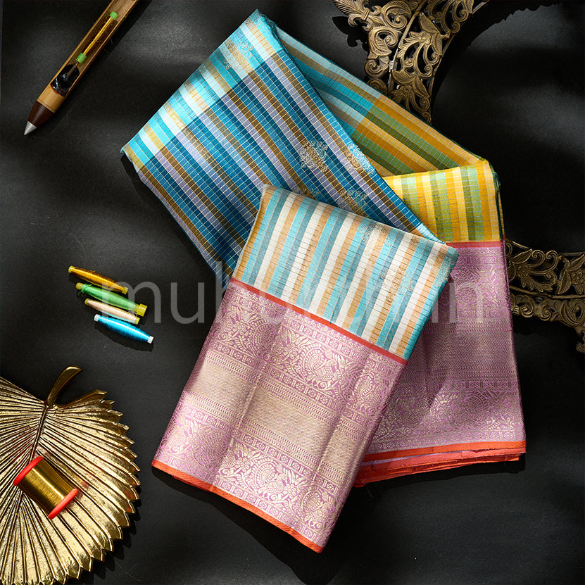 Kanjivaram Ombre Shaded Silk Saree with Pink