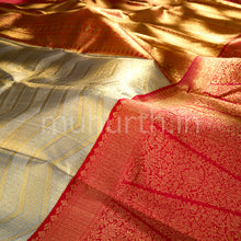 Load image into Gallery viewer, Kanjivaram Powder Blue Tissue Silk saree with Red