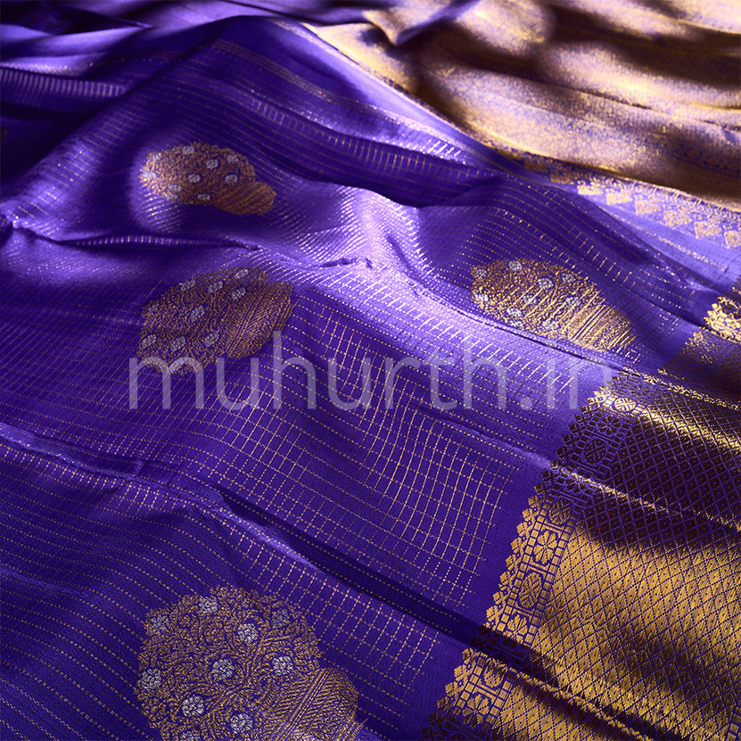 Kanjivaram Violet Silk Saree