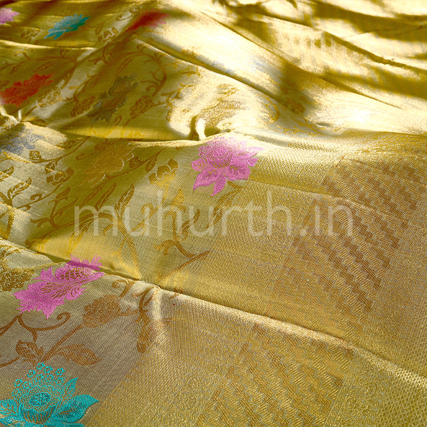 Kanjivaram Light Elaichi Green Tissue Silk Saree