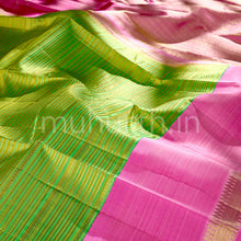 Load image into Gallery viewer, Tiratchai Green Kanjivaram Silk Saree with Rani Rose