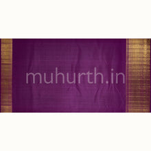 Load image into Gallery viewer, Kanjivaram Rama Blue Silk Saree with Meenakshi Purple