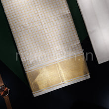 Load image into Gallery viewer, Premium Off-White Pure Silk Dhoti with Angavastram