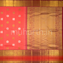 Load image into Gallery viewer, Kanjivaram Deep Peach Silk Saree with Arakku